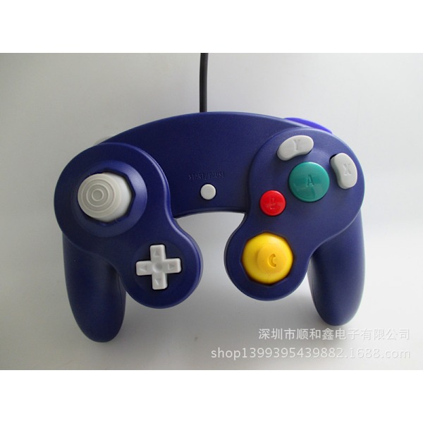 Gamecube Gamepad, 2-pak klassisk gamepad med vibrationsjoystick Blue