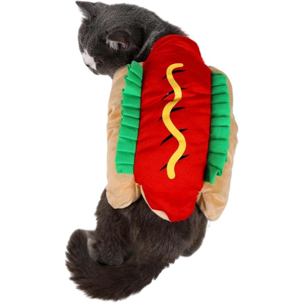 Universal Halloween Teddy Dog Clothes, Funny Pet Burger Variant, Suitable for Cats, Dogs, and Pets L red