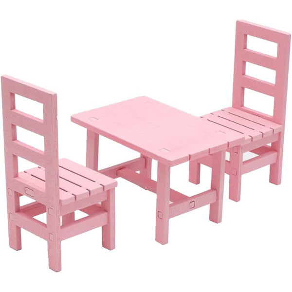 1/6 Dockmöbler, Trä Kvadratstolar 3st/Set, Dockhus Matsal Vardagsrumsdekor, 12-tums Dockmöbler Modellleksak, Rosa