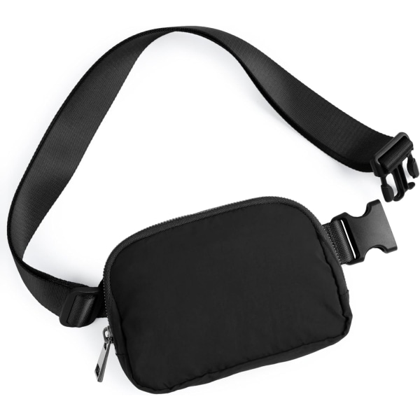 Unisex Mini Bæltetaske med Justerbar Rem Lille Fanny Pack til Træning Løb Rejser Vandreture, Sort