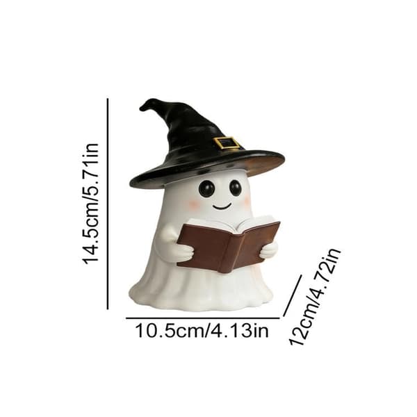 Halloween Ghost Night Light - 3D Resin Reading Ghost USB Lamp for Bedroom Office Style 3-1 PCS
