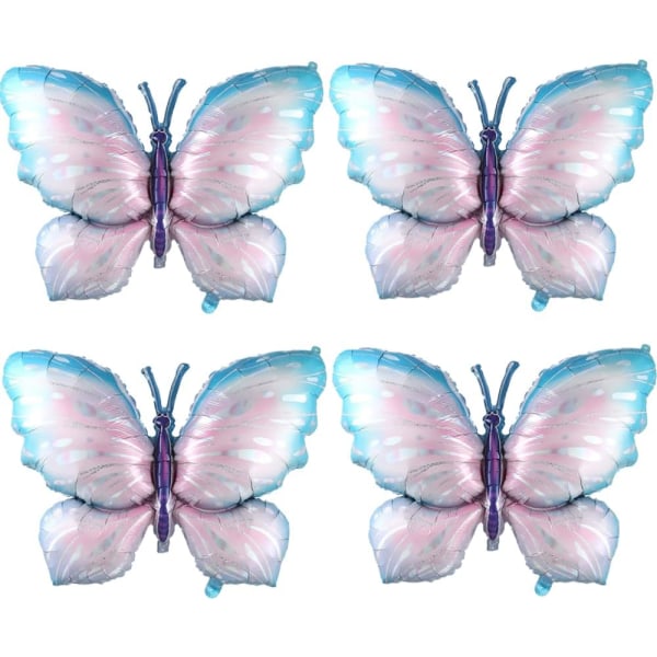 Perhosilmapallot 4 kpl 40 tuuman sininen purppura perhosfolio Mylar ilmapallot baby shower hääjuhliin syntymäpäivän vauvasuihkussa
