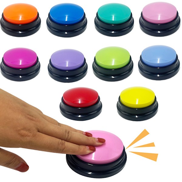 Spil Svar Buzzer Elektronisk Responder Legetøj Digital Responder Store Knapper med Lampe uden Batteri (Rød) Red