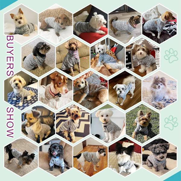 Hunde Tøj Hund Sweater Blød Fortykkelse Varm Hvalp Hunde T-shirt Vinter Hvalp Sweater til Hunde (Grå, M)