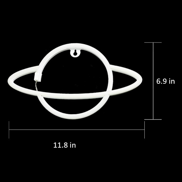 Neon-skilt - planet/neonlys til soveværelset | Neonskilte til vægdekoration lyser op til fødselsdagsbryllupsfest juleværelsesdekorationer (pink & gul)