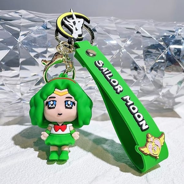 Anime nøkkelring - Mini figur gummi tegneserie nøkkelring ryggsekk Kay smykker tilbehør gaver til kvinner