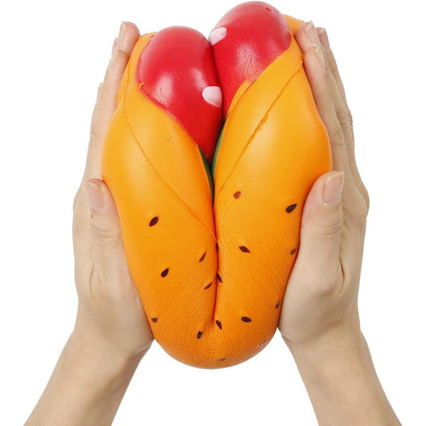 10,5 tum Jumbo Squishies Hot Dog Kawaii Doft Mjuk Långsam Stigande Jätte Squeeze Mat Squishies Stressavlastning