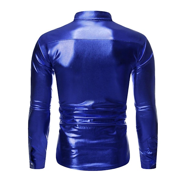 Sliktaa Miesten Paljetti Juhlapaita Pitkillä Hihoilla ja Reversillä Blue M