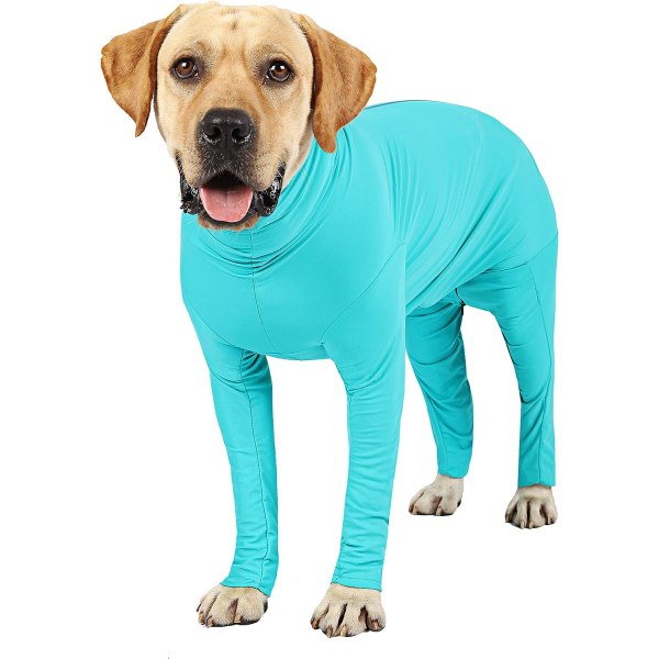 Dog Onesie Efter operation Pet Kirurgisk Recovery Suit Anti Shedding Bodysuit til Hunde Hanhund Langærmet Claming Pyjamas med Ben Blå/XL