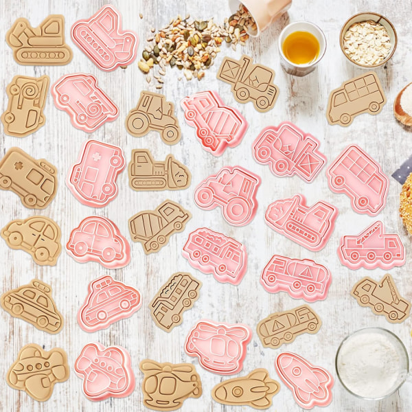 Keksformset, 8 st barns kakformar, 3D kexform, plastkakformar, 3D julkakform, kexform