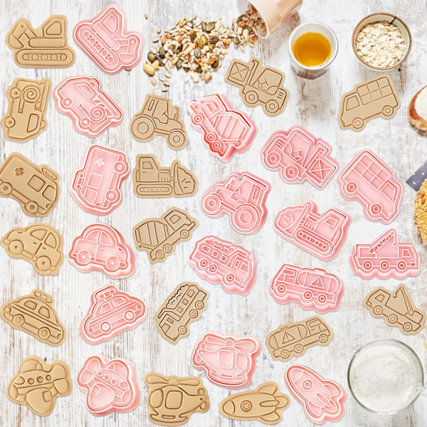 Keksimuottisarja, 8 kappaletta lasten keksimuotteja, 3D-keksimuotti, muoviset keksimuotit, 3D-joulukeksimutteri, keksimuotti