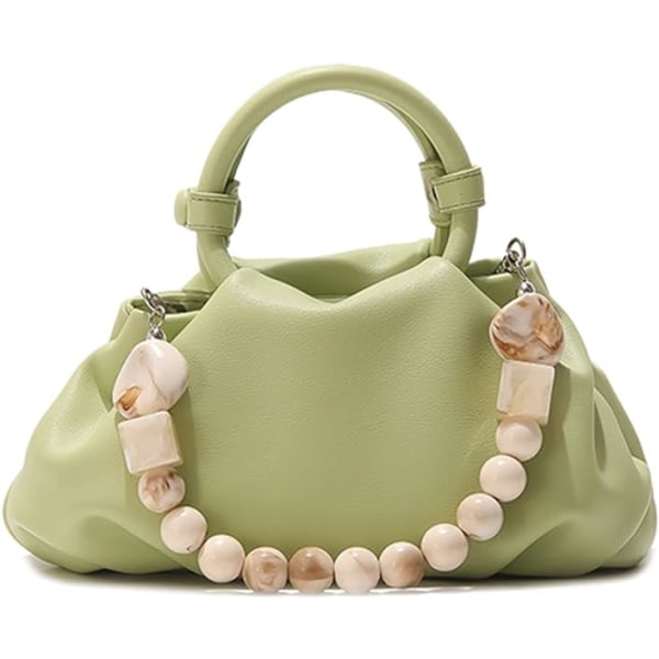 Kedjeväska för kvinnor, Molnformad Dumpling Clutch-väska, Ruched Chain Link Shoulder-handväska