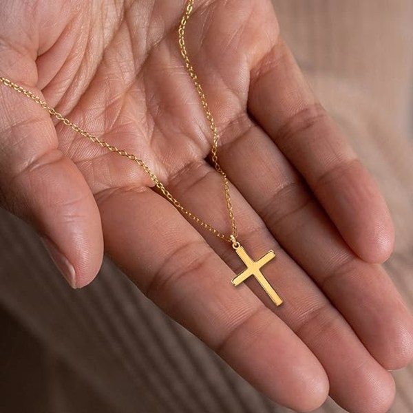Halsband för kvinnor, 14K guldpläterad kedja halsband delikat skiktat guld korshänge halsband enkla söta halsband för  smycken för kvinnor