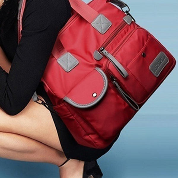 Kvinnors lätta nylon tote väska flera fickor topphandtag handväska damer plånbok arbetsväskor rese crossbody axelväska