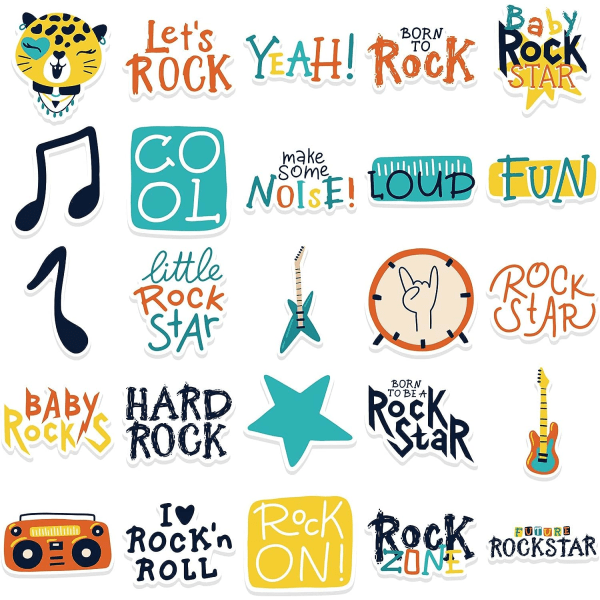 Cool Rock Animal Stickers Kawaii Vinyl Vandtætte Citater Tegneserie Søde Stickers Vandflaske Bærbar Computer Skateboard Telefon Guitar Stickers 52 Stk