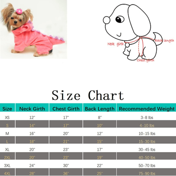 Hund dinosauriedesign kostym rosa husdjurskläder för medelstora och stora hundar (rosa, XL)