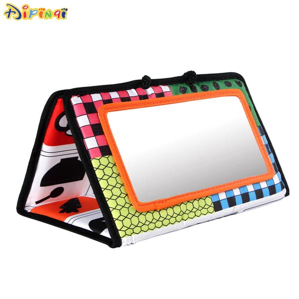 Activity mirror, baby, safe and foldable play mat with high-contrast pattern, tasteless baby mirror