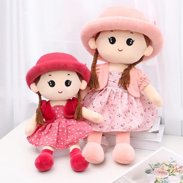 Ragdocka flicka söt plyschleksak baby saga prinsessa söt docka avtagbara kläder present till dop födelsedag för åldrarna 0+ (rosa)