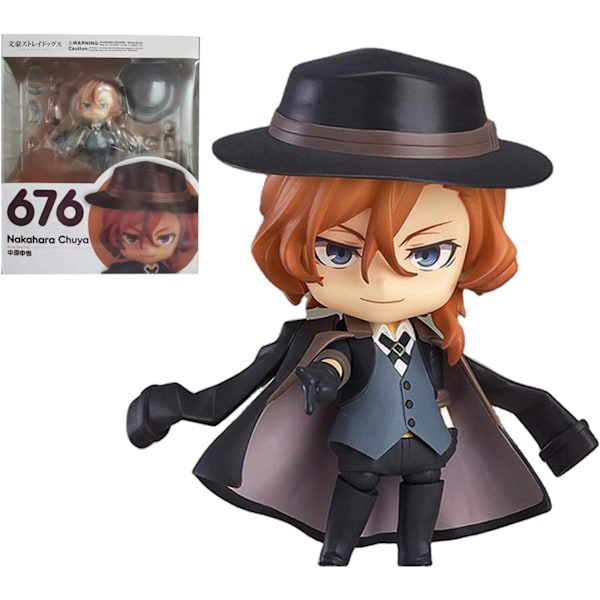 Nakahara Chuuya & Dazai Osamu Anime Action Figur Q Version Clayman Skift Ansigt Bevægelige Led Karakter Model 3.9 Tommer