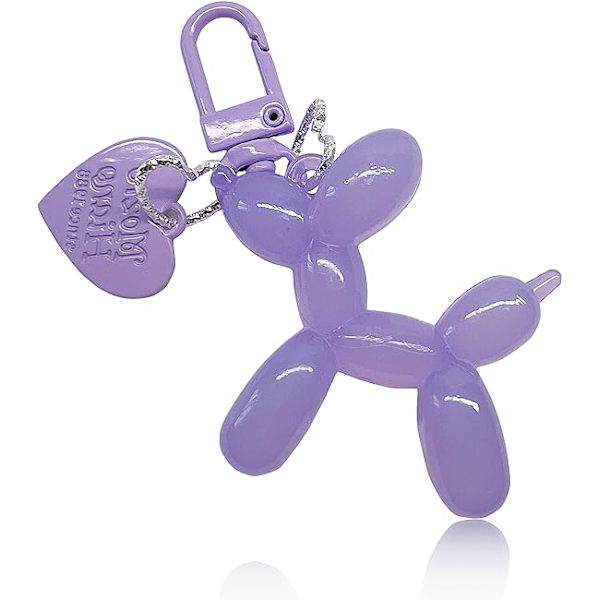 Jelly Ballong Hund Design Nøkkelring for Kvinner, Søte Jenter Nøkkelring, Nøkkelring Tilbehør for Bilnøkler