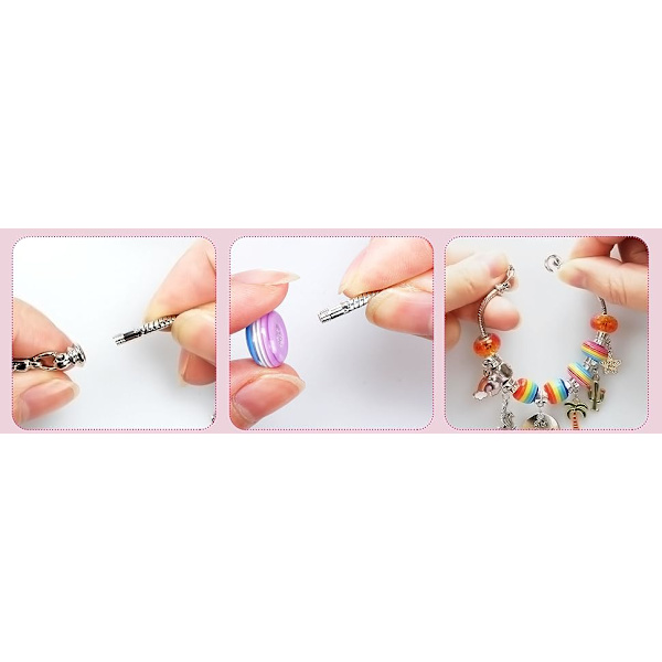 130 stykker armbåndssæt til at lave smykker, herunder smykkeperler, slangekæder, gør-det-selv-håndværk til piger