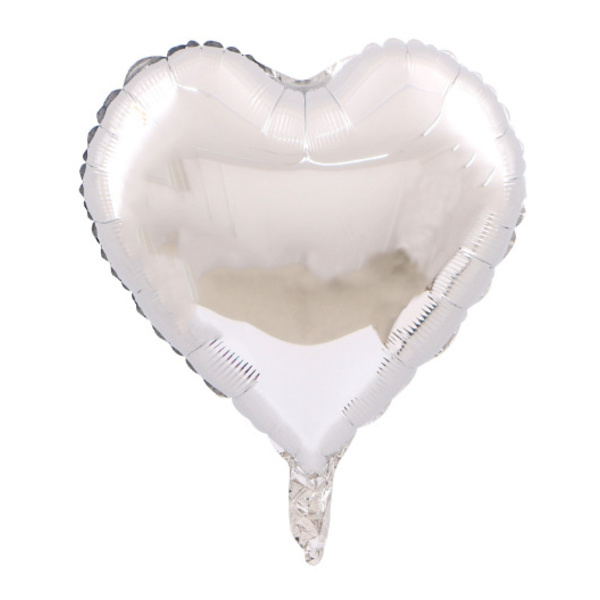 10 stk sølvfarvede hjerteformede balloner 18 tommer hjerteformede mylarballoner til babyshower bryllup valentinsdag dekorationer kærlighedsballoner festdekorationer
