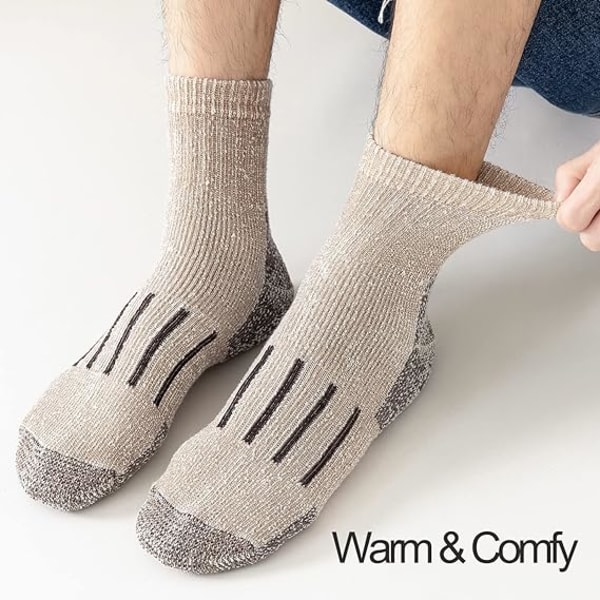 Ullsokker menn utendørs fotturer om våren og høsten korte rørgulv varme sokker sportssokker Str 10-13 for menn (42-45)