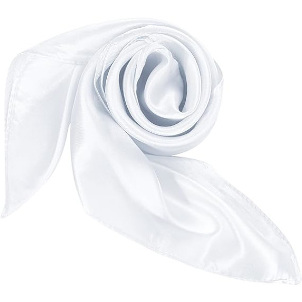 Sidenkänsla Halsduk Kvadratisk Chiffon Halsduk Enfärgad Bandanas Retro Halsdukar för Kvinnor Halsduk Handväska Halsduk