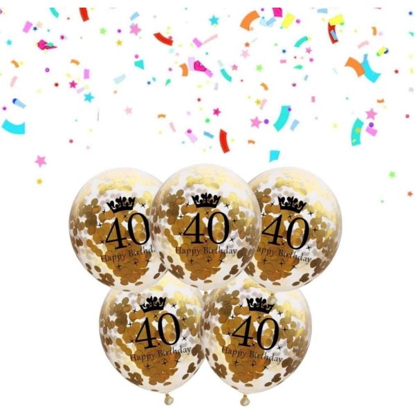 Nummerballonger 40 guld - 40-årsdekorationer Ballonger 12 tum, ballonger Nummer 40 ballonger Guldballonger Födelsedagsfestdekorationer