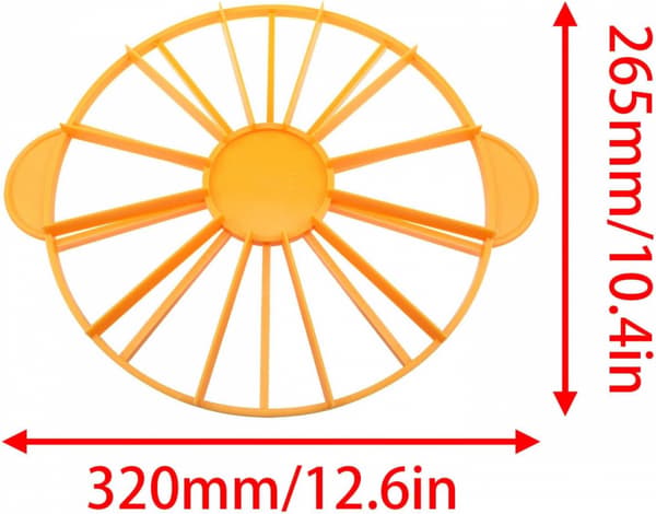 Yellow Double-Sided Cake Portion Marker: 10/12 Slice Divider for Evenly Cut Cheesecakes, Pies & Desserts – Essential Baking Tool