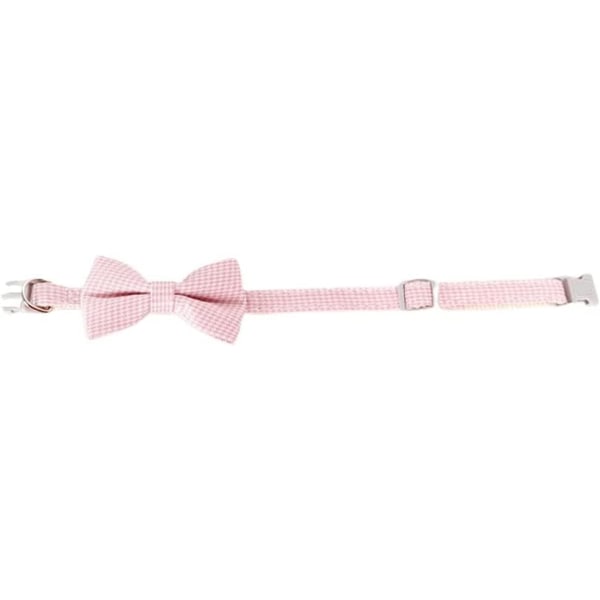 Lækkert justerbart slidstærkt nylonhalsbånd til hund eller kat (farve: pink)