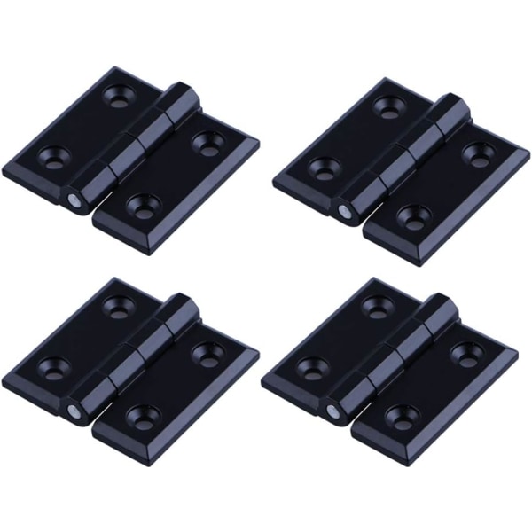 Foldbare hængsler - 4 stk. hardware dørhængsler til husholdningsskab, zinklegering, sort, 50 * 50 * 6mm