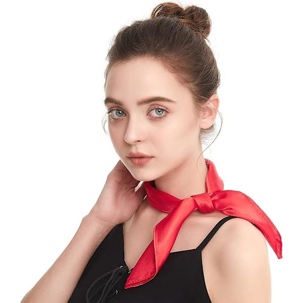 Silkefølelse Tørklæde Kvadratisk Chiffon Tørklæde Ensfarvet Bandanas Retro Tørklæder til Kvinder Halstørklæde Pung Tørklæde