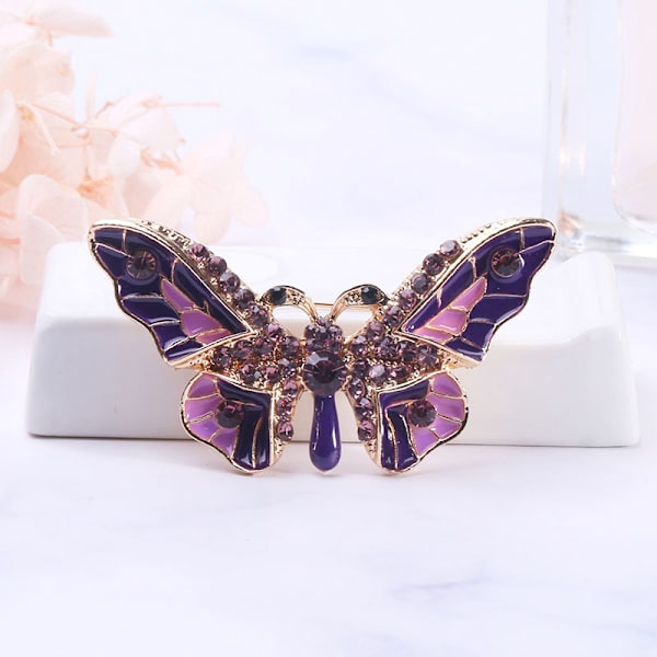 Butterfly Brosje Pins Kvinner Emallje Insekt Pin Slipsnål Sikkerhetsnål