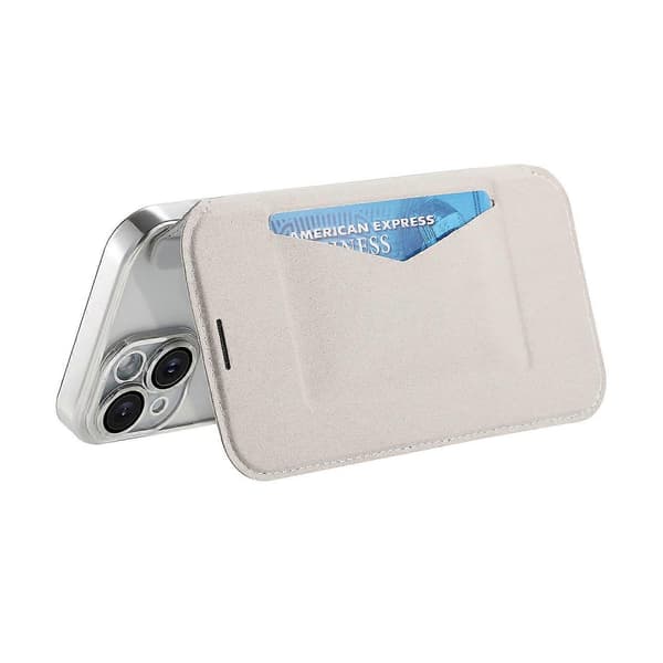 Case for iPhone 14 Compatible with MagSafe Detachable Leather Case with Lens Protection - Silver