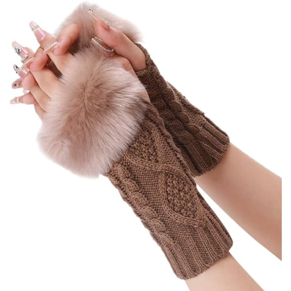 2 par votter for kvinner - Vinterhansker - Ermer for kvinner - Varme - Unisex - for å holde kvinner - Stretchy mansjetter,D