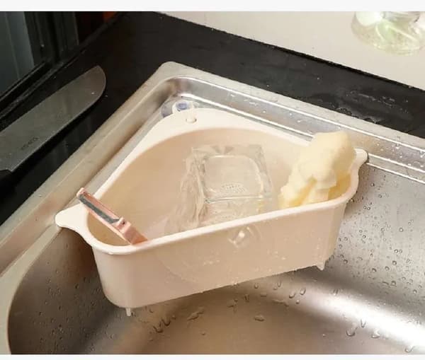 Fristående Avloppsvask Förvaringskorg Diskbänksställ Beige triangle