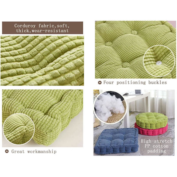 2 kpl lattiatyynyä, neliömäinen ja pyöreä meditaatiotyyny, samettityyny, koristeellinen tuolityyny (15,8 × 15,8 tuumaa × 40 cm, oranssi, pyöreä)