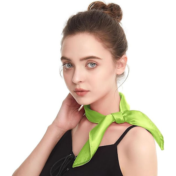 Silkefølelse Skjerf Kvadratisk Chiffon Skjerf Ensfarget Bandanas Retro Skjerf for Kvinner Hals Skjerf Veske Skjerf