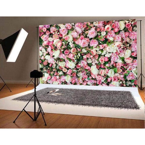Art Studio 3D-kukkavalokuva tausta vaaleanpunainen ruusu valokuvatausta kuville vastasyntyneen morsiussuihku syntymäpäiväjuhlat 8x6FT