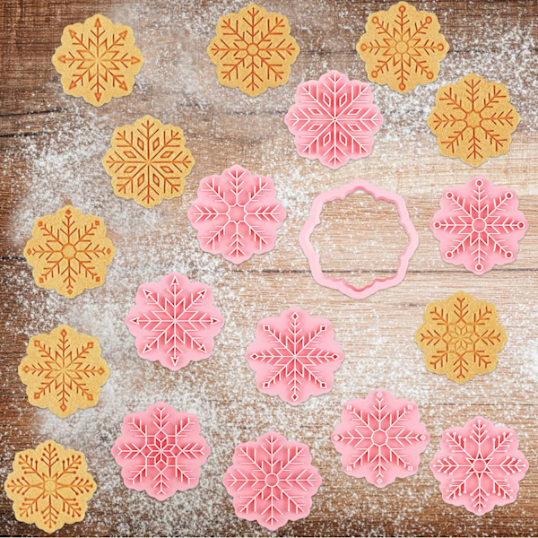 Jul Cookie Cutters, 9-delad 3D Cookie Cutter Mold, Jul Cookie Cutters, Plast Cookie Cutters, Biscuit Jul Mold, B