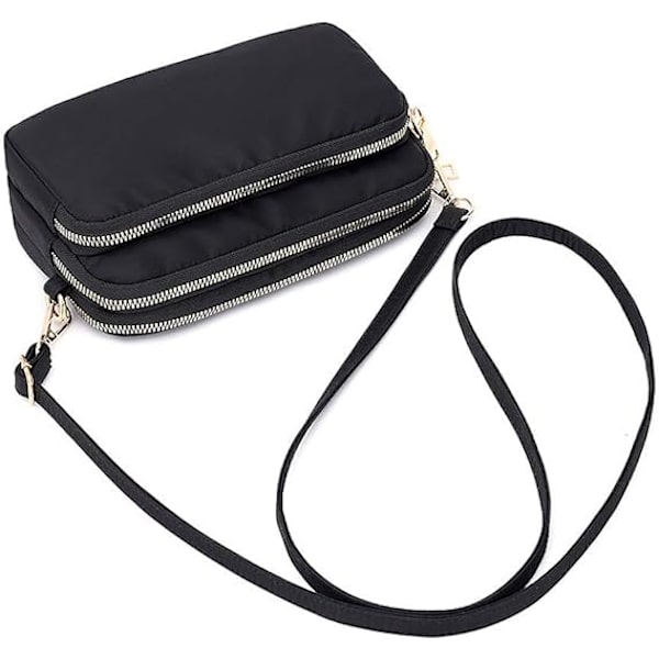 Crossbody-väska för kvinnor, lätt handväska i nylon, liten axelväska