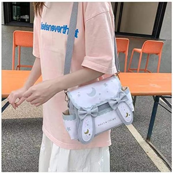Japanilainen Kawaii-pupunkorvareppu söpöllä mangatytön koululaukulla, kirjalaukku, salkku, opiskelija, teini JK (pieni, sininen)