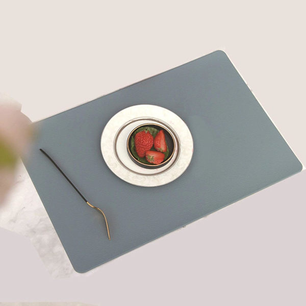 Set med 2 blå placemats, 45x30 cm, PVC-placemats, modern konstläder, hem, hotell, café, restaurang, vattentät