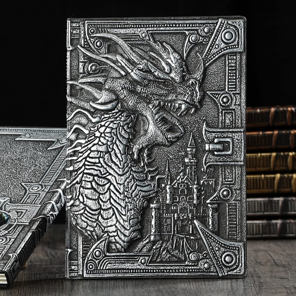 3D Dragon Relief Journal Writing Notebook, Inbunden DND Journal Handgjord daglig anteckningsbok Resedagbok, RPG-tillbehör Present till DM:s&D&D-spelare