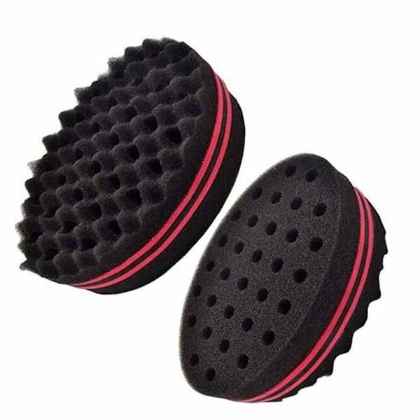 En förpackning kort hår twist svamp stora hål hårborste svamp twist våg frisör verktyg för dreads afro locs twist curl-C