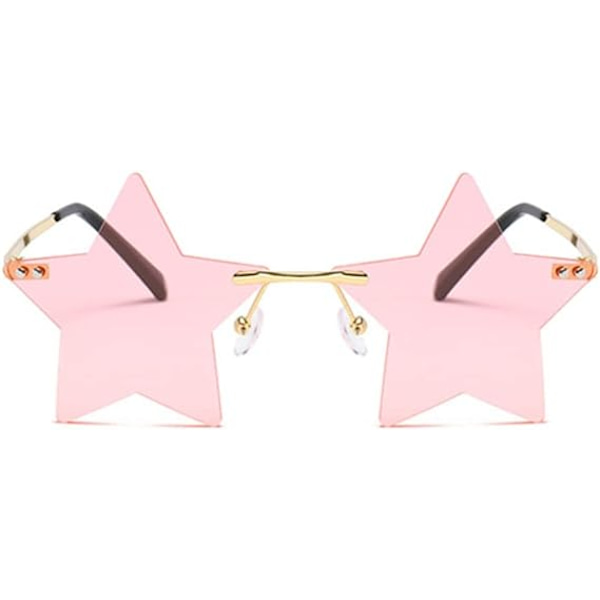 Rimless stjärnformade solglasögon Personlighet Solglasögon för kvinnor/män Festglasögon personlighet pentagram ögonkläder