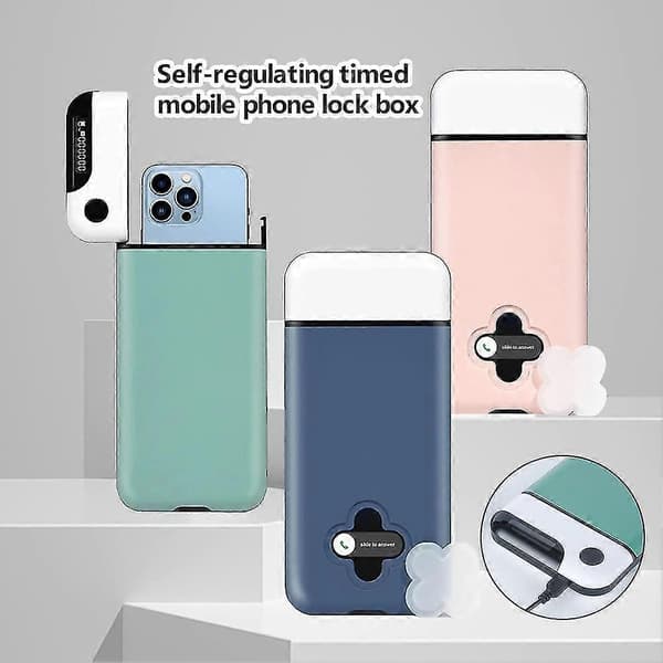 Mobile Phone Lock Box with Timer, Help for Self-Discipline and Focus