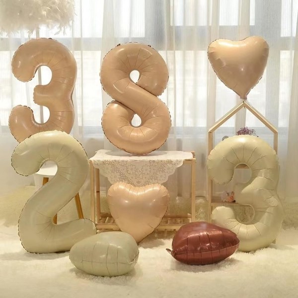10 stk Beige folie hjerteformede ballonger 18 tommer retro aprikos hjerte ballonger for baby shower bryllup Valentine dekorasjoner kjærlighet ballonger