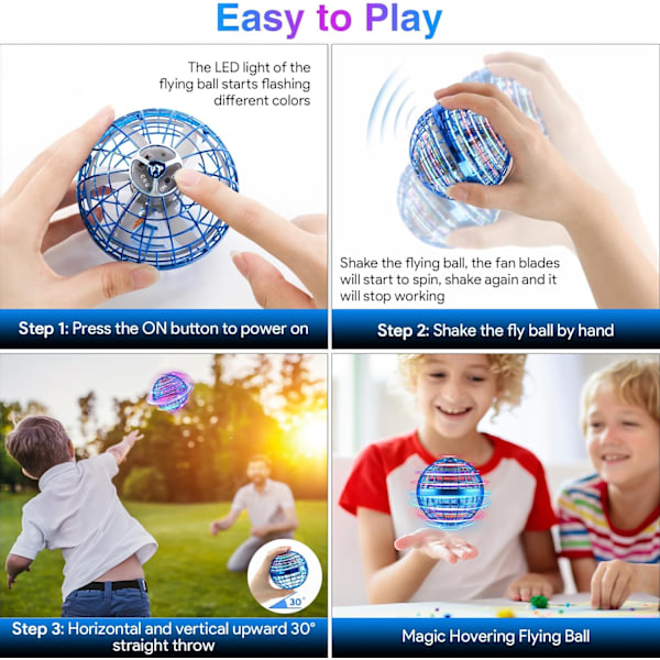 Flyvende Orb Ball, Flyvende Spinner Ball Legetøj, Håndstyret Boomerang Hover Ball, Fidget Spinner Stressbold, Julefødselsdag Seje Legetøjsgaver til Alle Blue